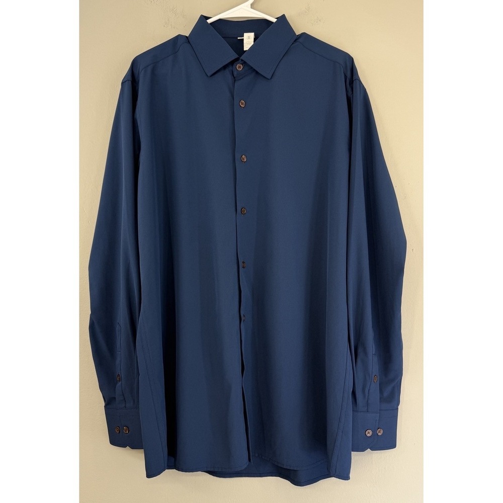 State And Liberty Button Up Shirt Men's 44 Long Sleeve Blue